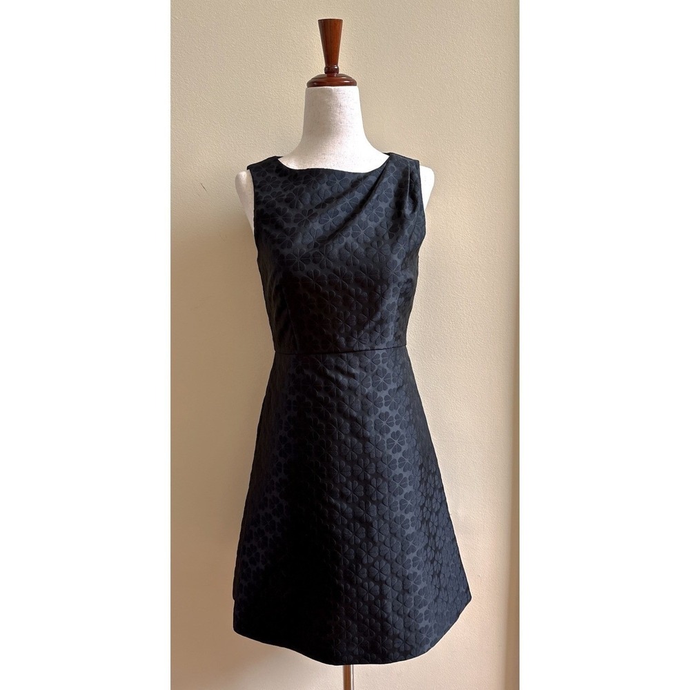 Kate Spade A-line Size 0 jacquard dress Black - Picture 3 of 11